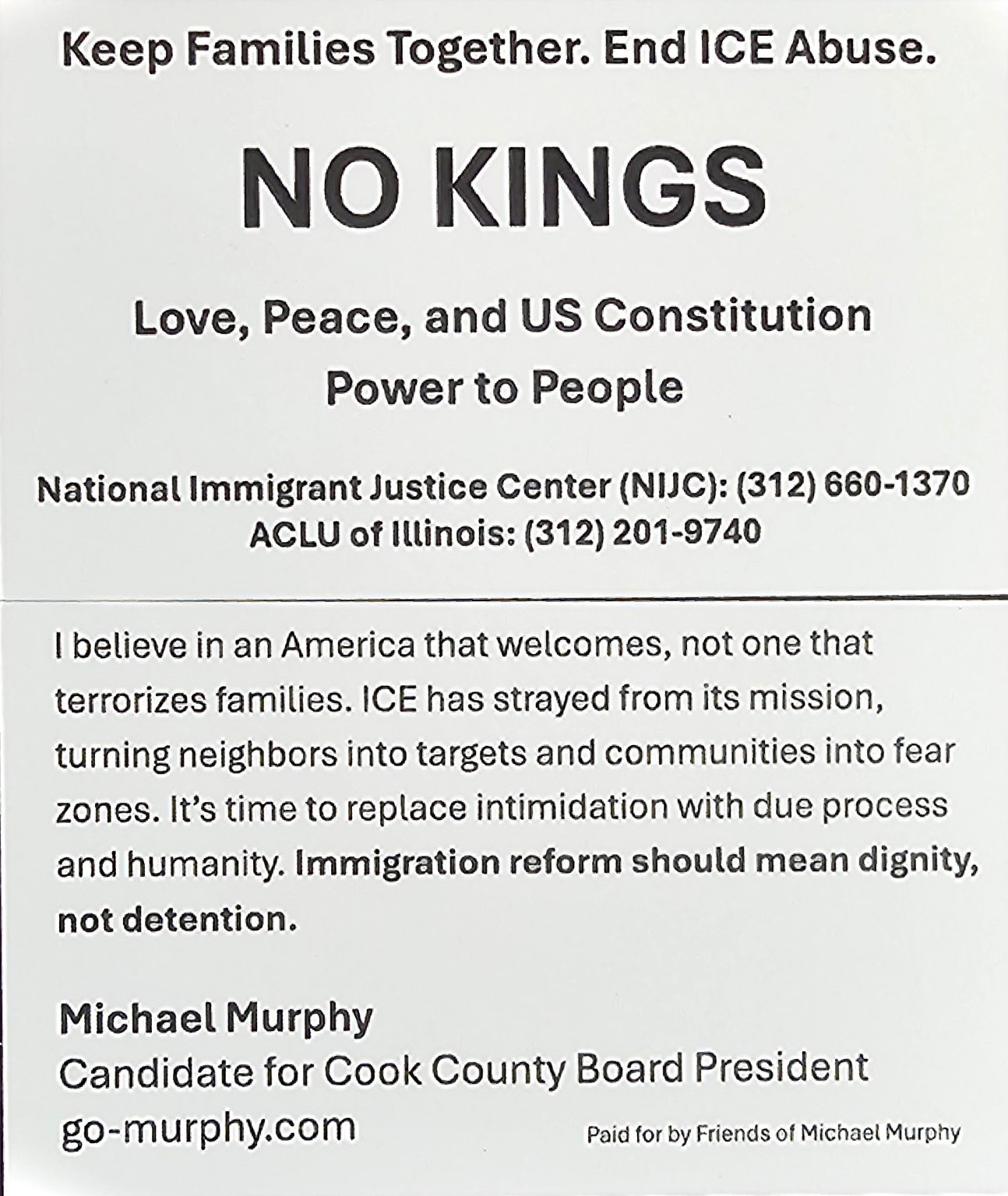 No Kings Card