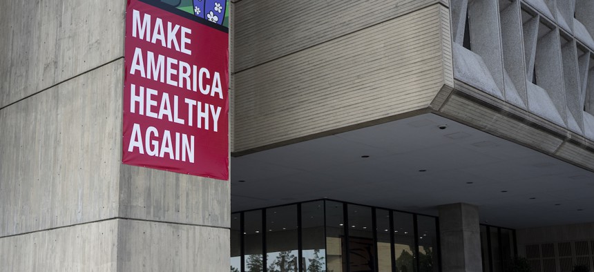 Hospital with a "Make America Healthy Again" sign